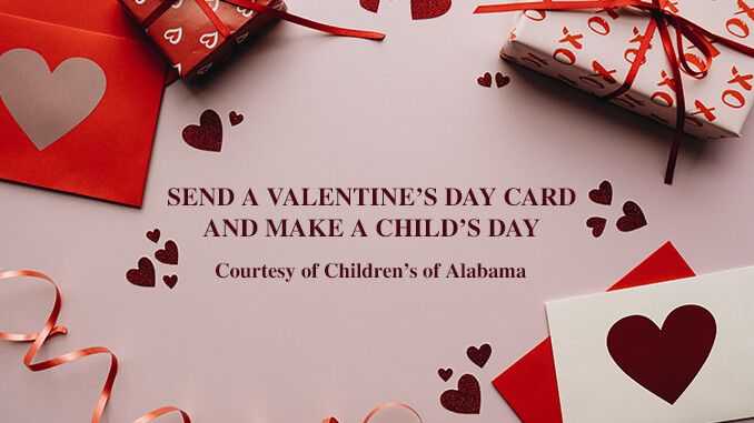 Send Valentine's Cards to Patients at Children's of Alabama