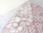 Rose Pink & White Diamond Tile Mommy & Me Blanket Set
