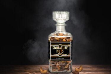 Sugar Plum Whiskey Flavored Nuts Glass Decanter Gift Set
