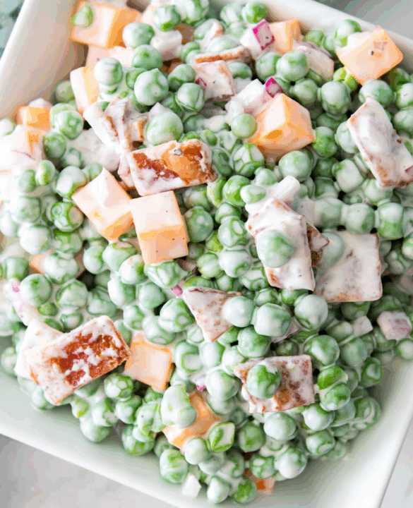 Creamy Bacon Pea Salad Recipe