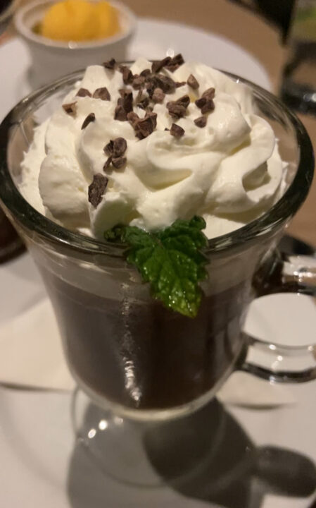 Dark Chocolate Mouse and Mango Sorbet