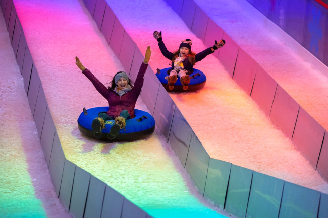 Race down the slopes and see who can tube the fastest!